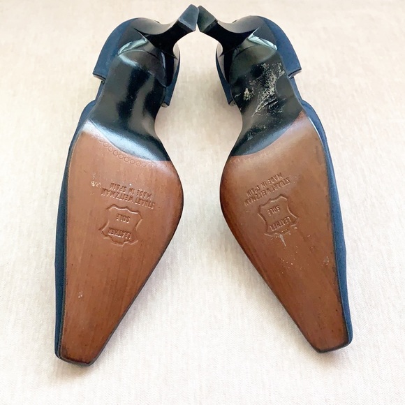 Stuart Weitzman Blue Pointed Slip On Heels sz 5 - Picture 8 of 9
